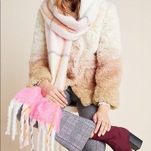 Cozy Pink Blanket Scarf Anthropologie NWT